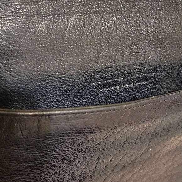  Bellido Black Leather Portfolio Embossed Carriage Emblem Vintage - Picture 4 of 7